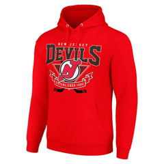 New Jersey Devils Starter Team Logo Graphic Fleece Tri-Blend Pullover Hoodie Red