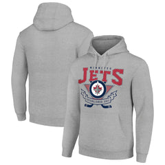 Winnipeg Jets Starter Team Logo Graphic Fleece Tri-Blend Pullover Hoodie Heather Gray