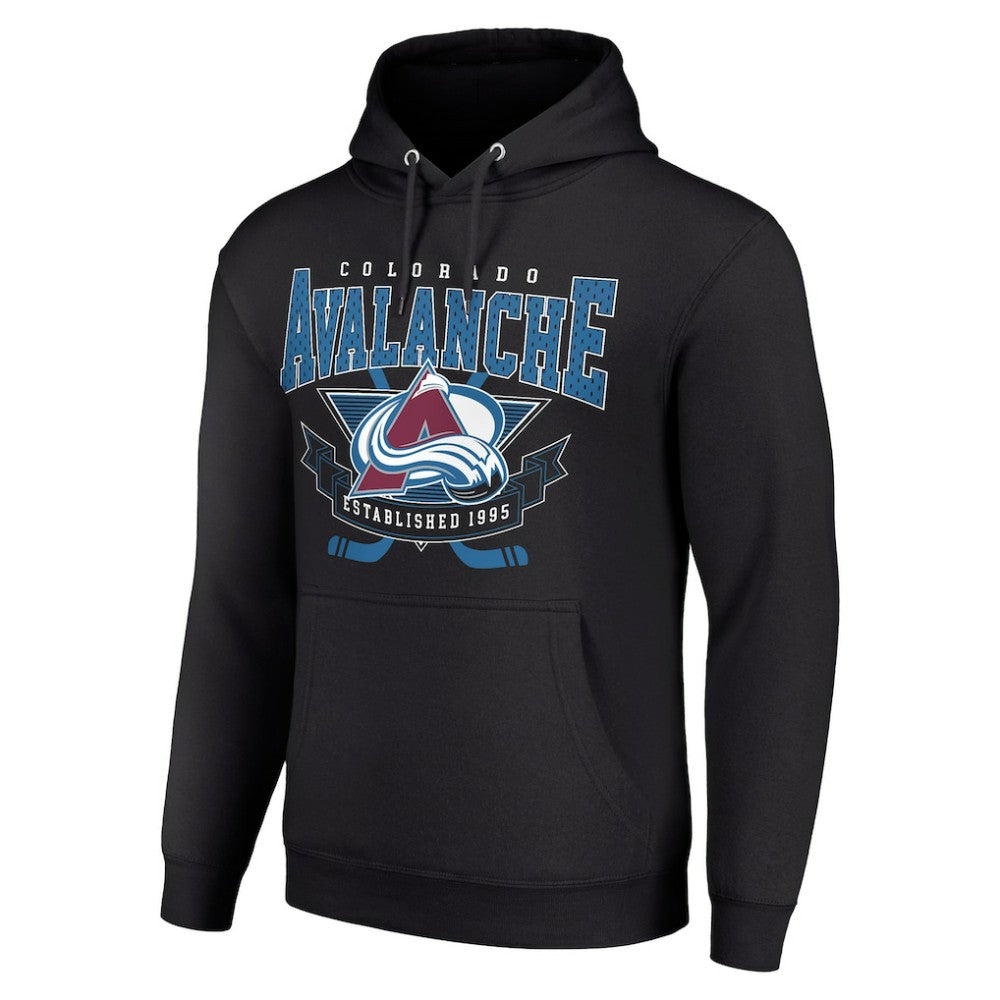 Colorado Avalanche Starter Team Logo Graphic Fleece Tri-Blend Pullover Hoodie Black