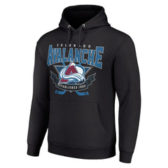 Colorado Avalanche Starter Team Logo Graphic Fleece Tri-Blend Pullover Hoodie Black