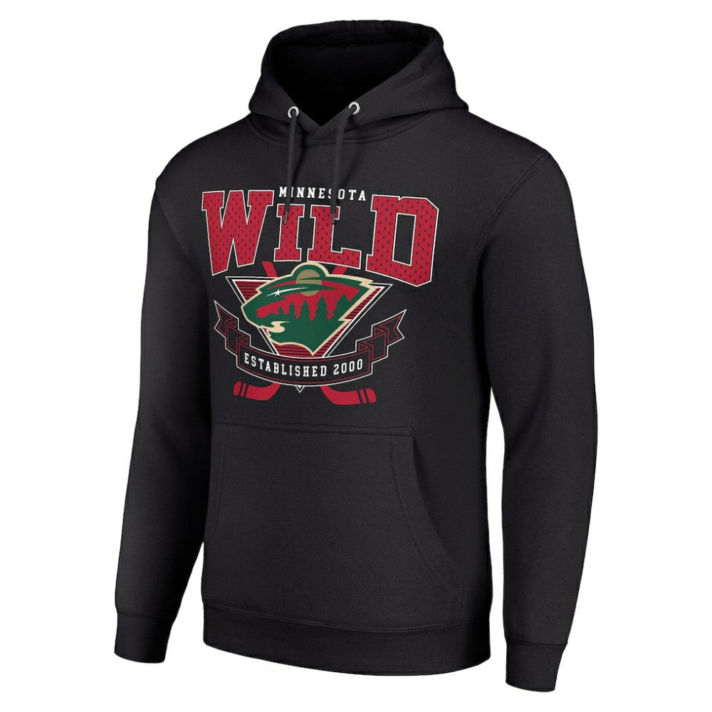 Minnesota Wild Starter Team Logo Graphic Fleece Tri-Blend Pullover Hoodie Black