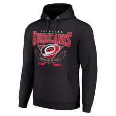 Carolina Hurricanes Starter Team Logo Graphic Fleece Tri-Blend Pullover Hoodie Black