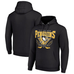 Pittsburgh Penguins Starter Team Logo Graphic Fleece Tri-Blend Pullover Hoodie Black