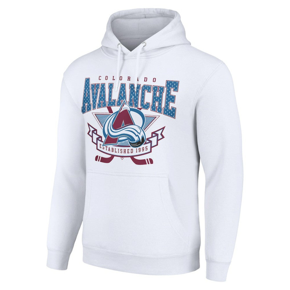Colorado Avalanche Starter Team Logo Graphic Fleece Tri-Blend Pullover Hoodie White