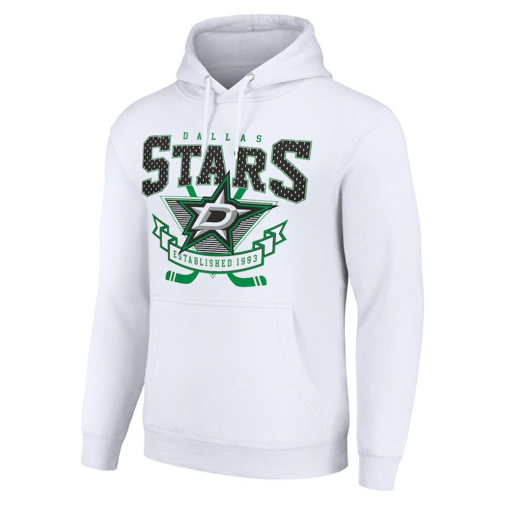 Dallas Stars Starter Team Logo Graphic Fleece Tri-Blend Pullover Hoodie White