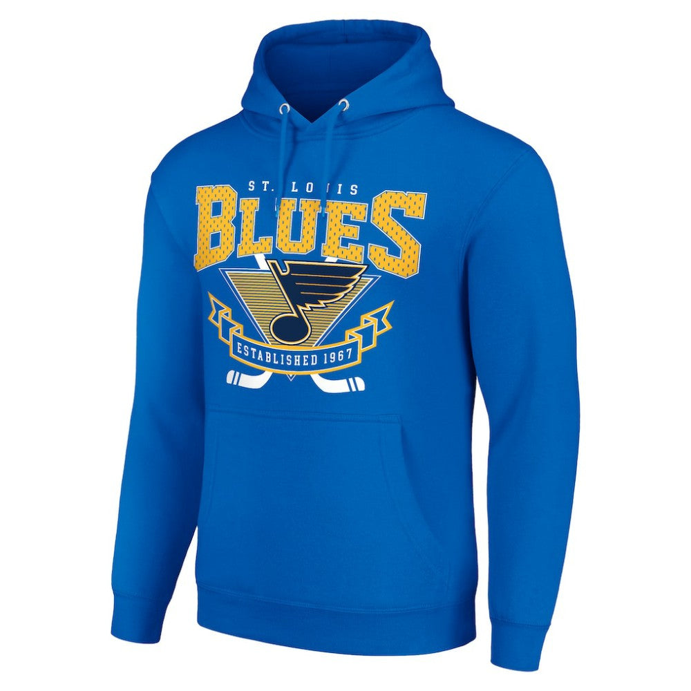 St. Louis Blues Starter Team Logo Graphic Fleece Tri-Blend Pullover Hoodie Blue