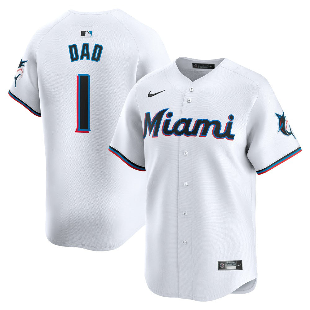 Miami Marlins #1 Dad Home Limited Jersey - White | Nike