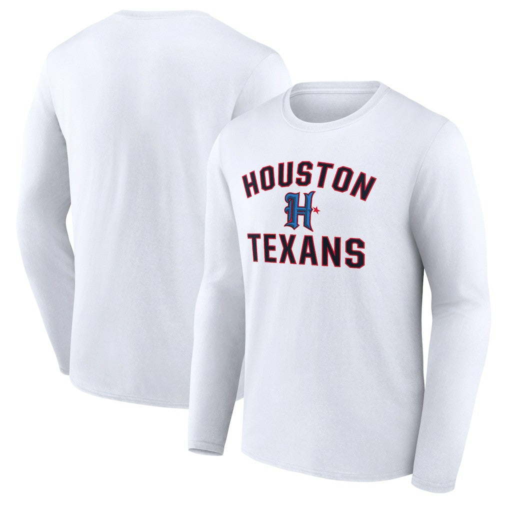 Houston Texans Secondary Logo Victory Arch Long Sleeve T-Shirt - White cheap