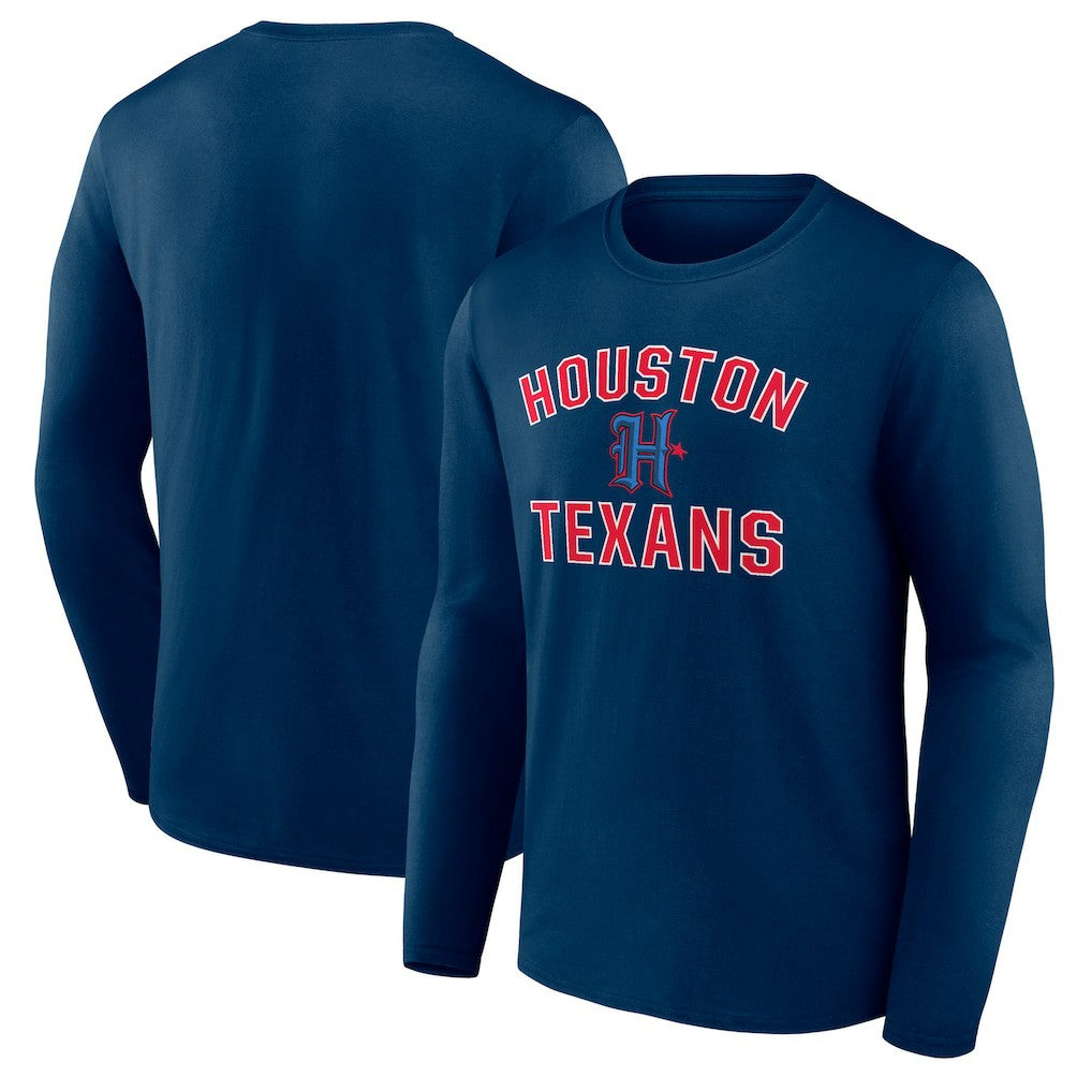 Houston Texans Secondary Logo Victory Arch Long Sleeve T-Shirt - Navy sale