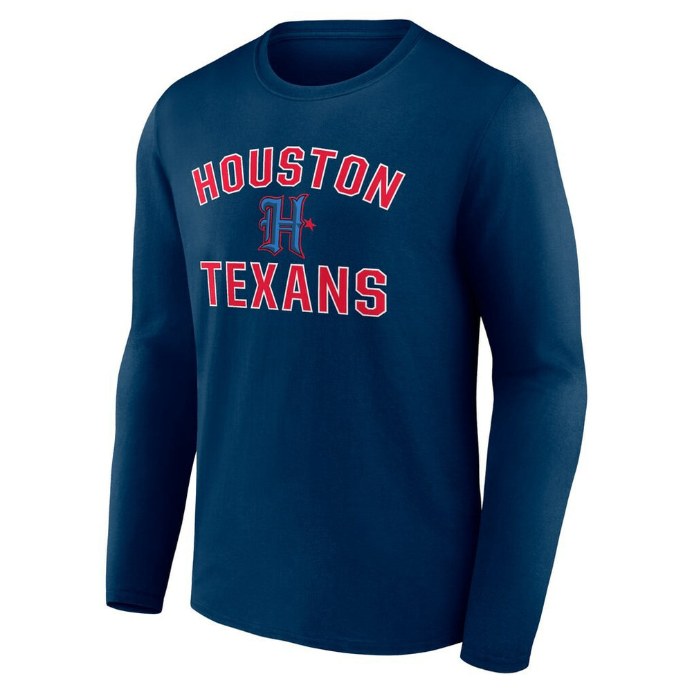 Houston Texans Secondary Logo Victory Arch Long Sleeve T-Shirt - Navy sale