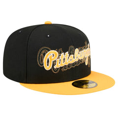 Pittsburgh Pirates Shadow Stitch 59FIFTY Fitted Hat - Black | New Era