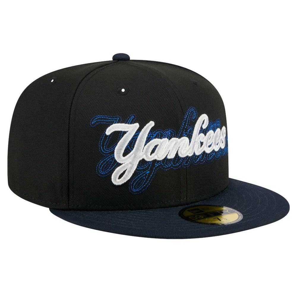 New York Yankees Shadow Stitch 59FIFTY Fitted Hat - Black | New Era