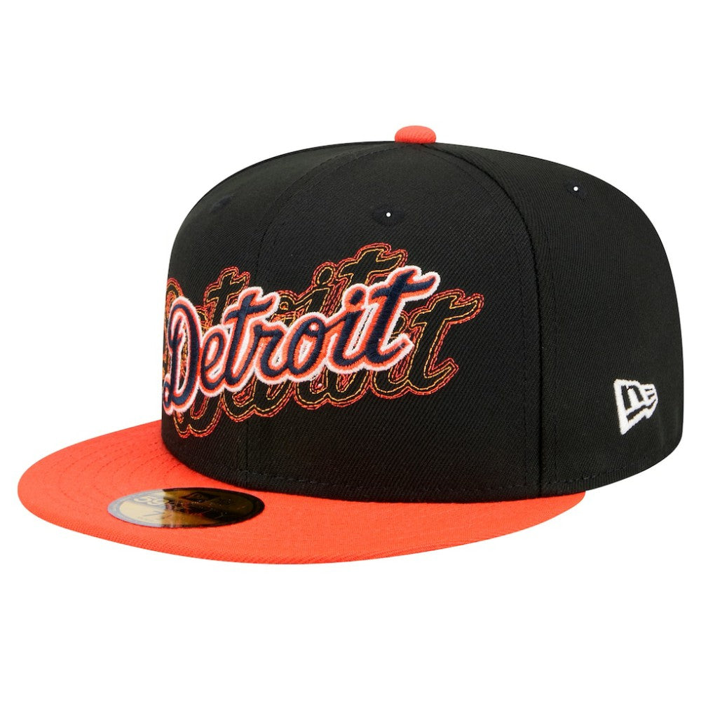 Detroit Tigers Shadow Stitch 59FIFTY Fitted Hat - Black | New Era