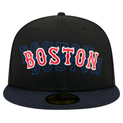 Boston Red Sox Shadow Stitch 59FIFTY Fitted Hat - Black | New Era