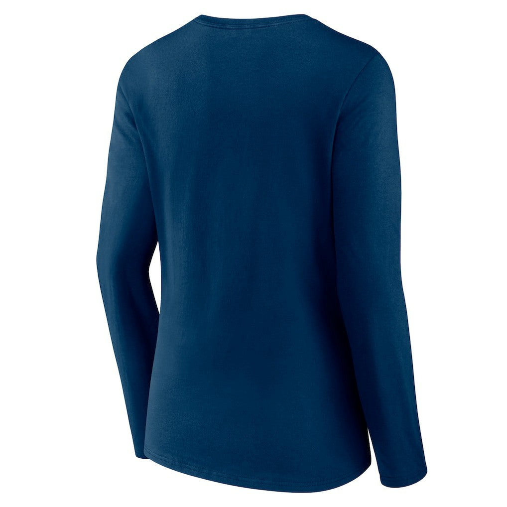 Houston Texans Women's Secondary Logo Long Sleeve V-Neck T-Shirt - Navy sale