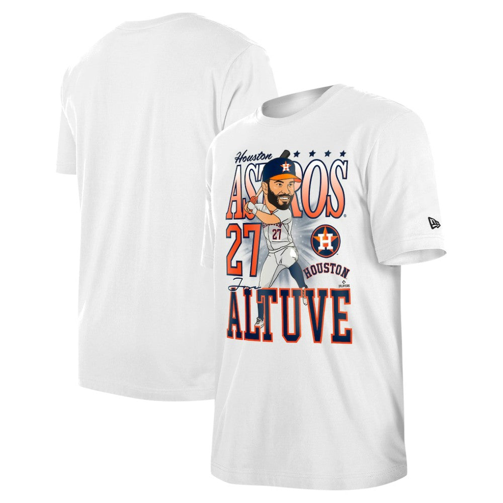 Jose Altuve Houston Astros Caricature T-Shirt - White | New Era