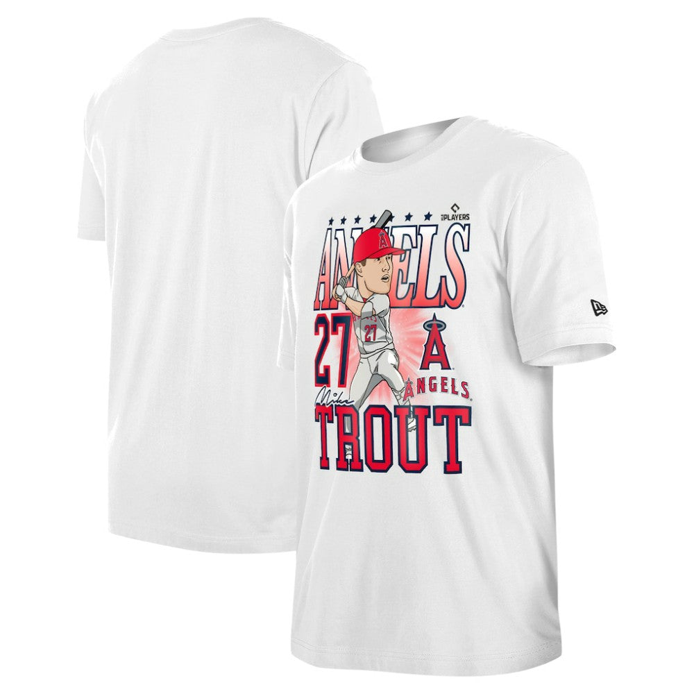Mike Trout Los Angeles Angels Caricature T-Shirt - White | New Era
