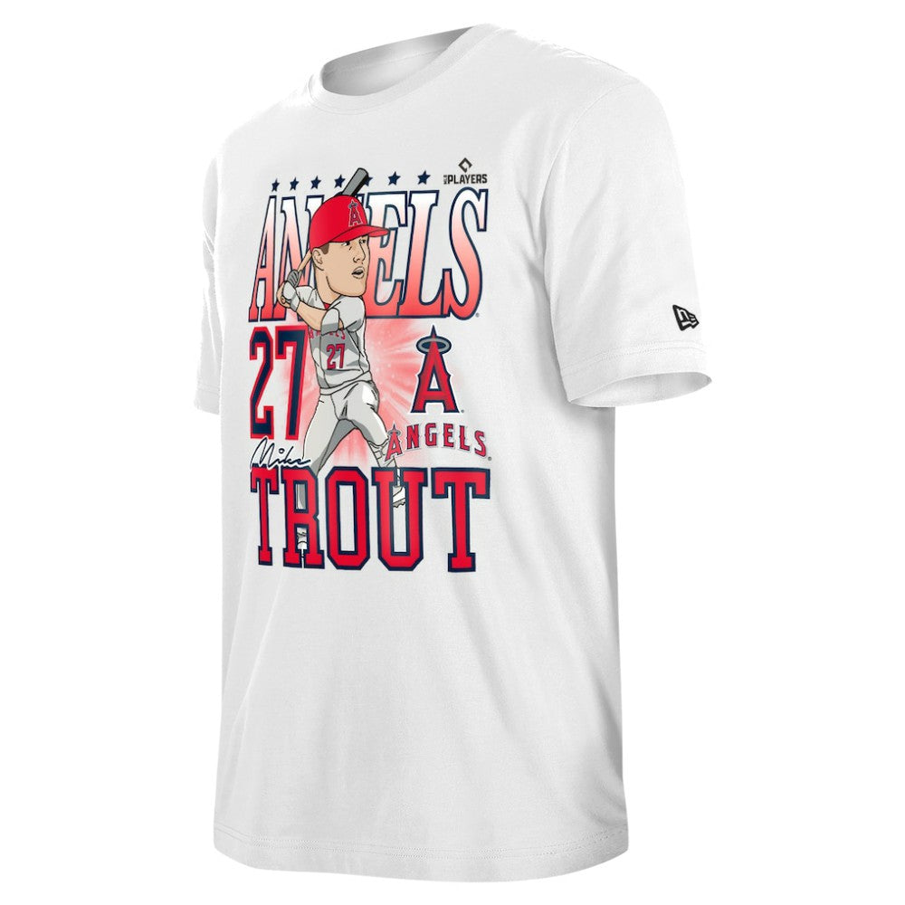 Mike Trout Los Angeles Angels Caricature T-Shirt - White | New Era