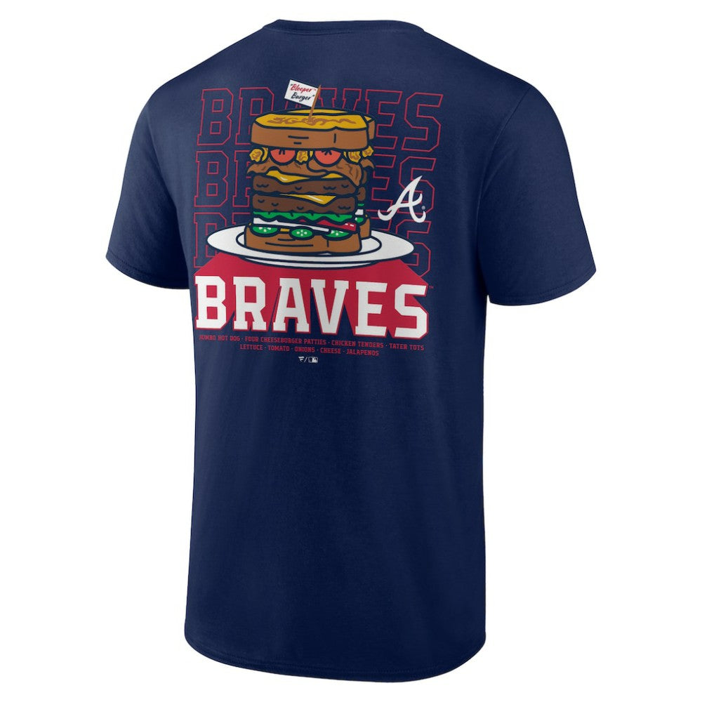 Atlanta Braves Blooper Burger T-Shirt - Navy