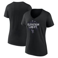 Colorado Rockies Women's Elevation V-Neck T-Shirt - Black