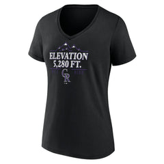 Colorado Rockies Women's Elevation V-Neck T-Shirt - Black