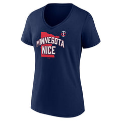 Minnesota Twins Women's Nice V-Neck T-Shirt - Navy