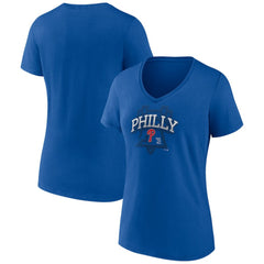 Philadelphia Phillies Women's Philly Cotton V-Neck T-Shirt - Royal
