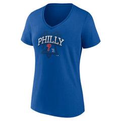 Philadelphia Phillies Women's Philly Cotton V-Neck T-Shirt - Royal