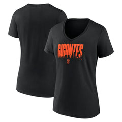 San Francisco Giants Women's Gigantes V-Neck T-Shirt - Black