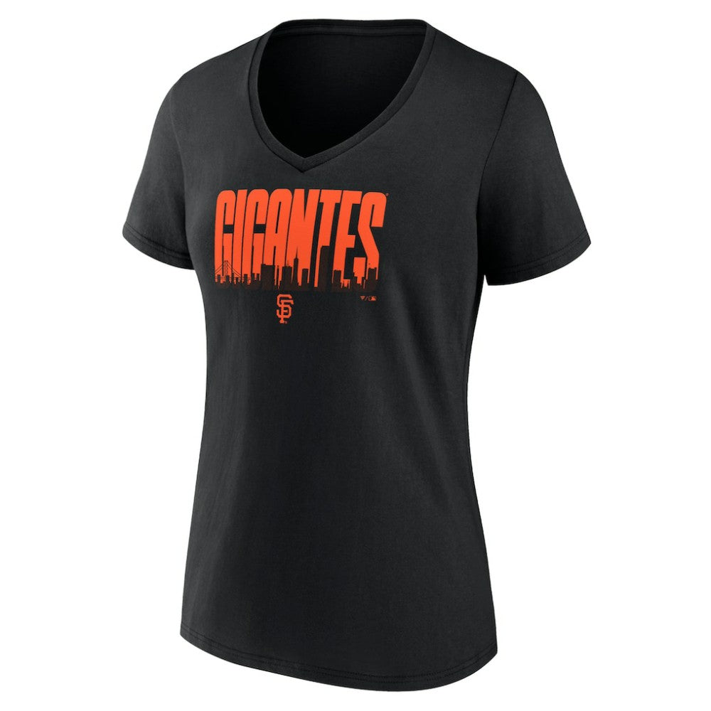 San Francisco Giants Women's Gigantes V-Neck T-Shirt - Black
