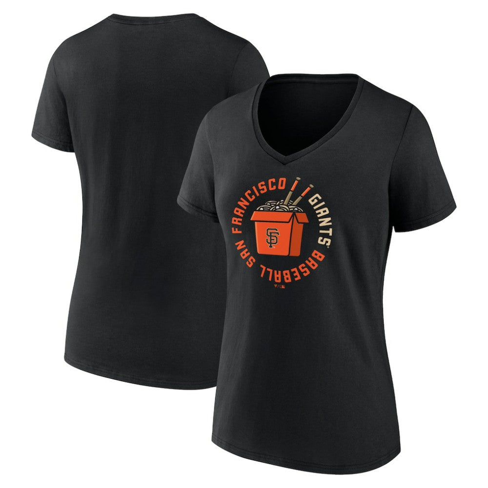 San Francisco Giants Women's Noodles V-Neck T-Shirt - Black