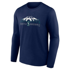 Seattle Mariners Mountains Long Sleeve T-Shirt - Navy