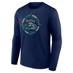 Seattle Mariners Compass Long Sleeve T-Shirt - Navy