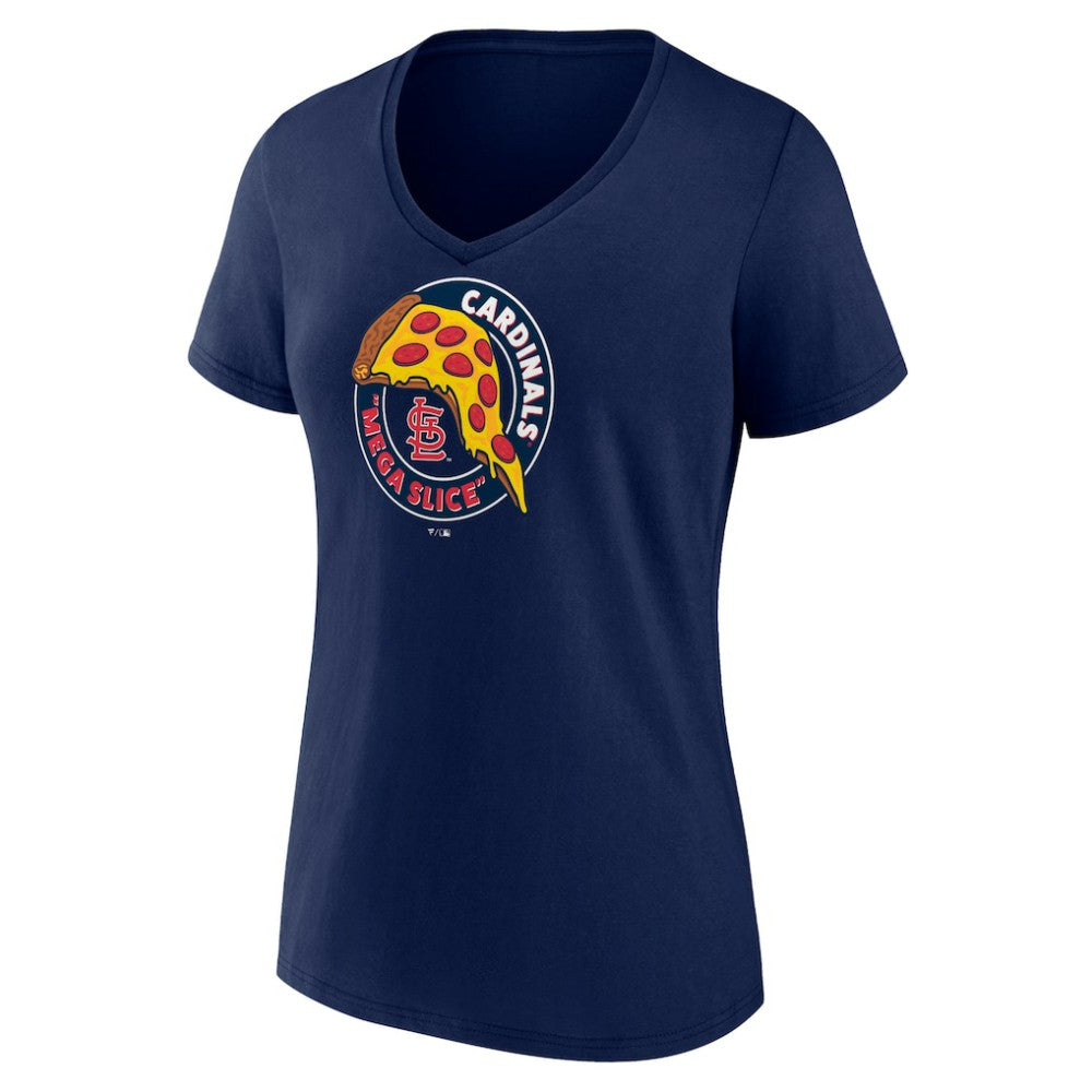 St. Louis Cardinals Women's Mega Slice V-Neck T-Shirt - Navy