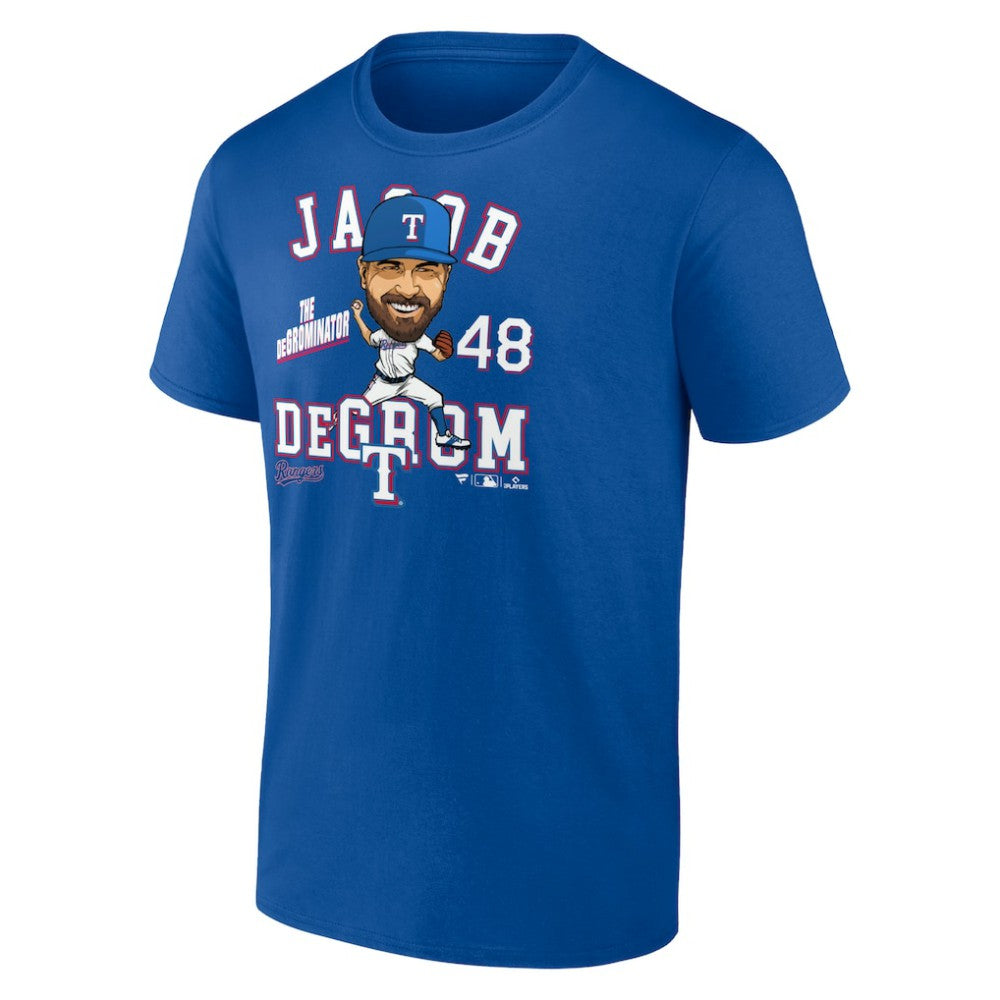 Jacob deGrom Texas Rangers Caricature T-Shirt - Royal