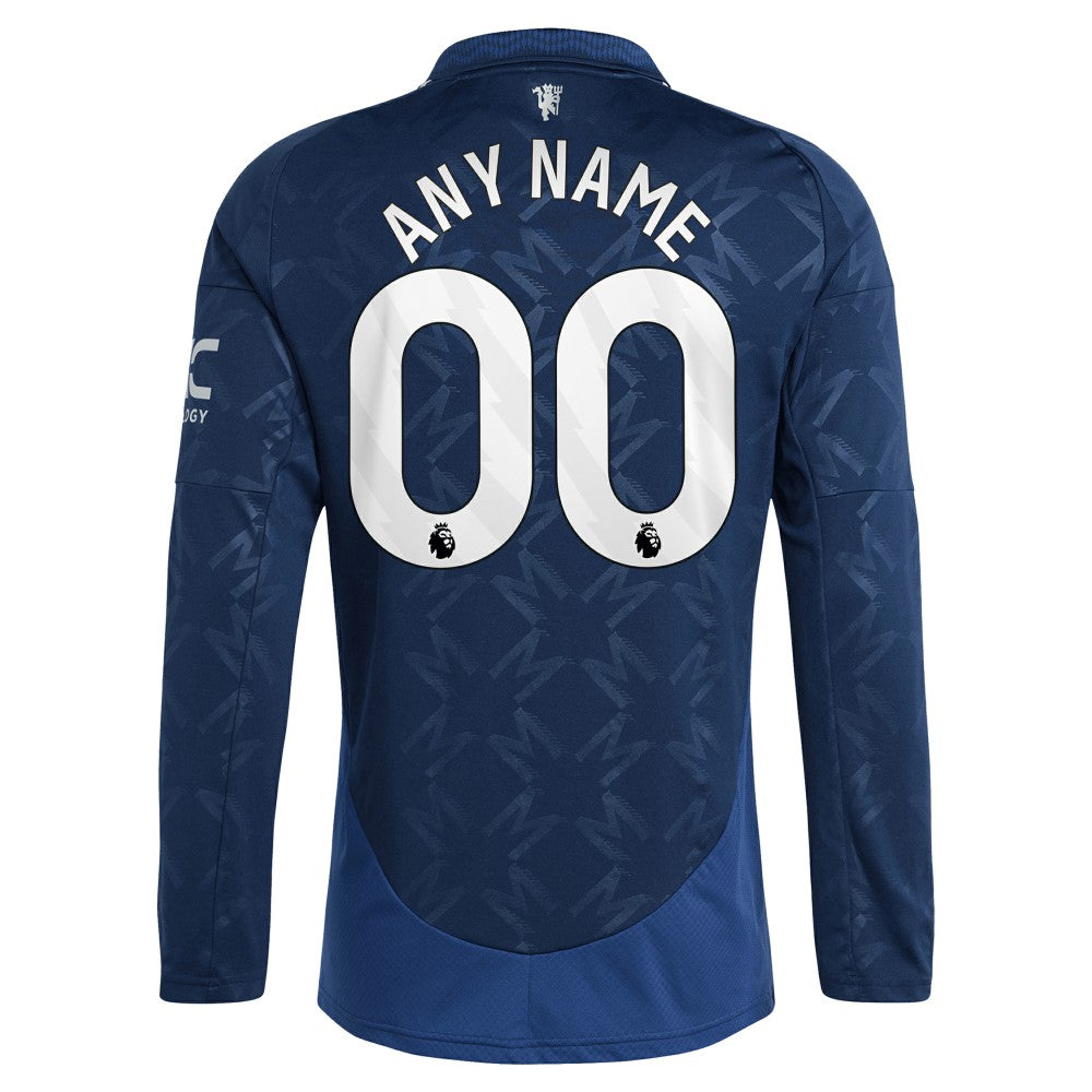 Manchester United 2024/25 Away Replica Long Sleeve Custom Jersey - Navy | Adidas outlet