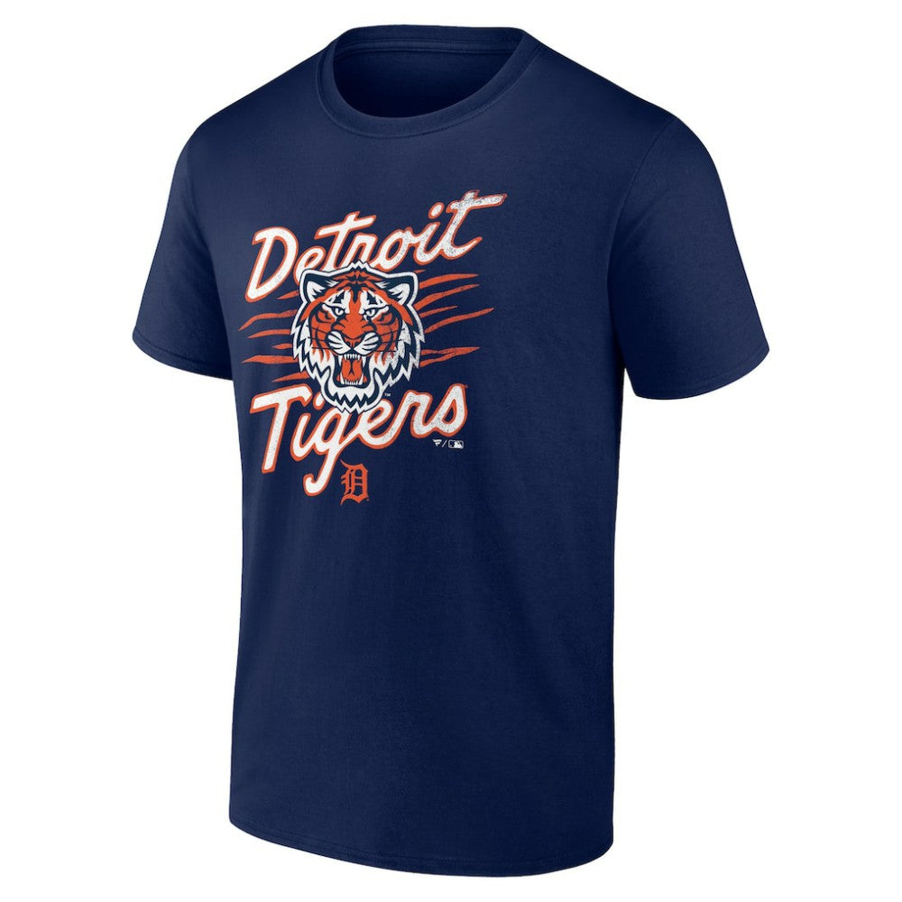 Detroit Tigers Tiger Illustration T-Shirt - Navy