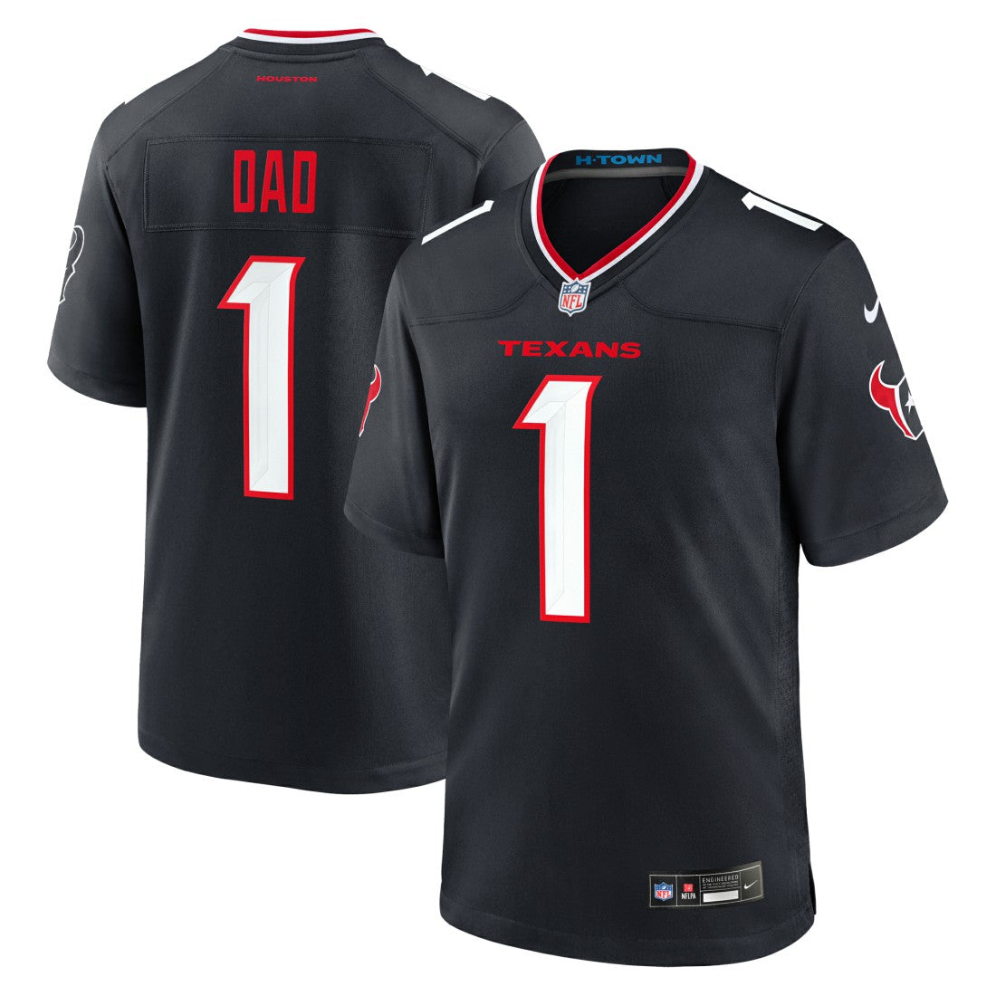 Houston Texans #1 Dad Game Jersey - Navy | Nike cheap
