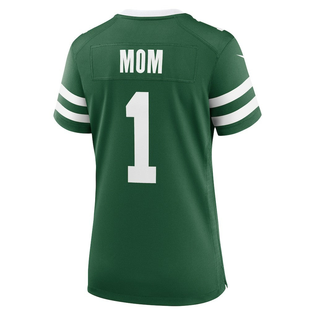 New York Jets Women's #1 Mom Game Jersey - Legacy Green | Nike on sale