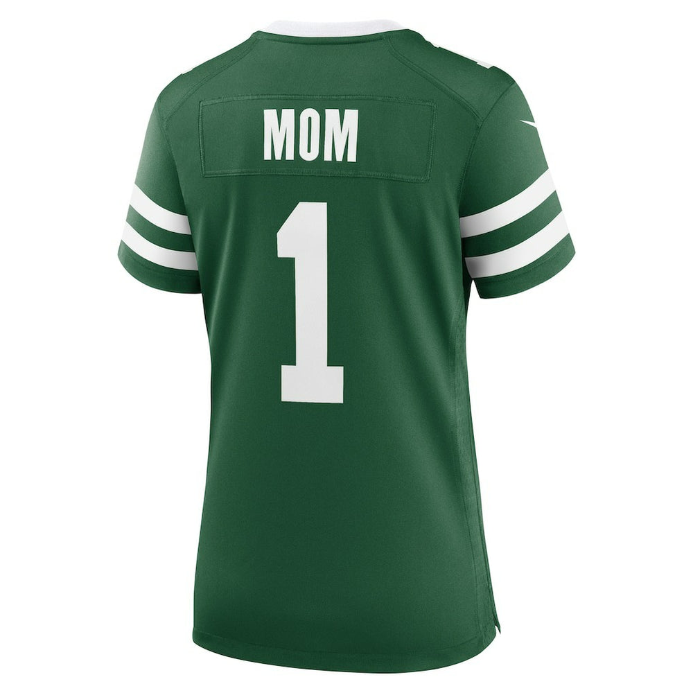 New York Jets Women's #1 Mom Game Jersey - Legacy Green | Nike on sale