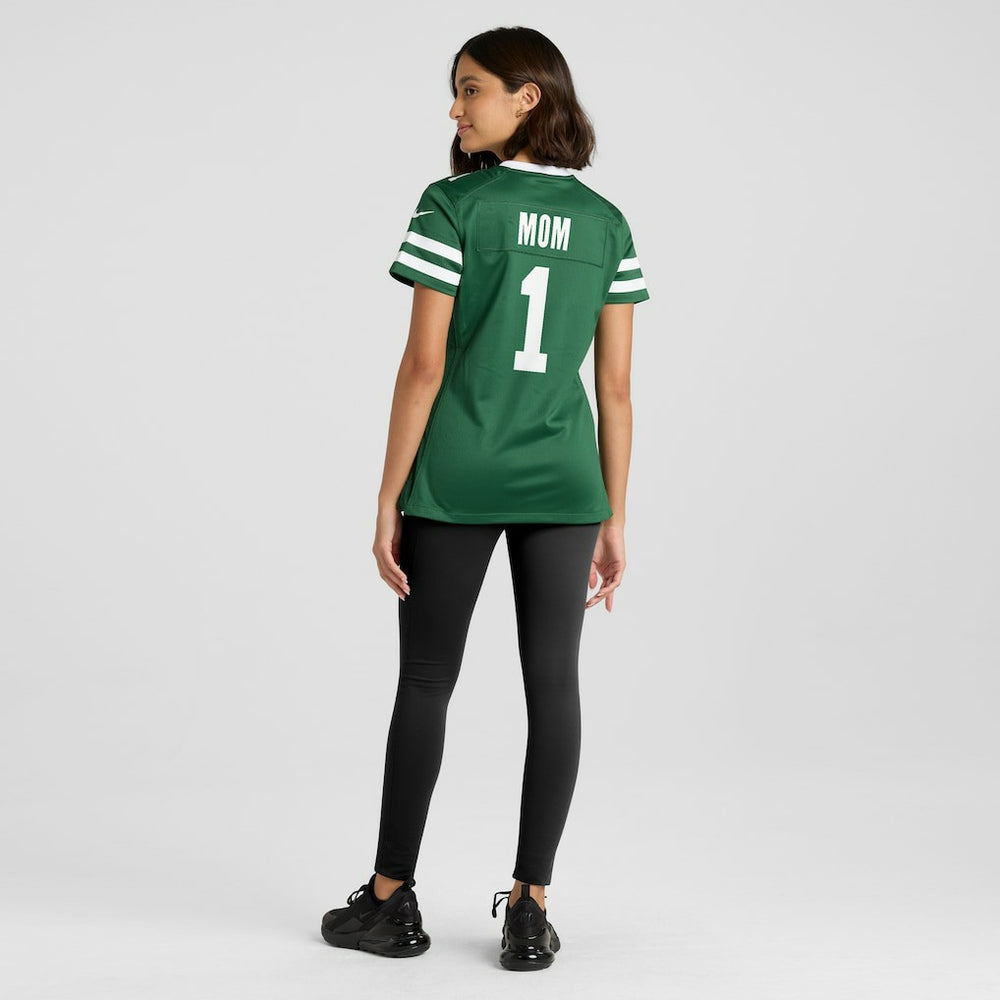 New York Jets Women's #1 Mom Game Jersey - Legacy Green | Nike on sale
