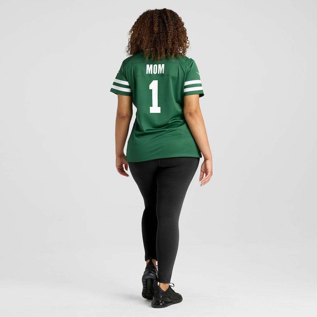 New York Jets Women's #1 Mom Game Jersey - Legacy Green | Nike on sale