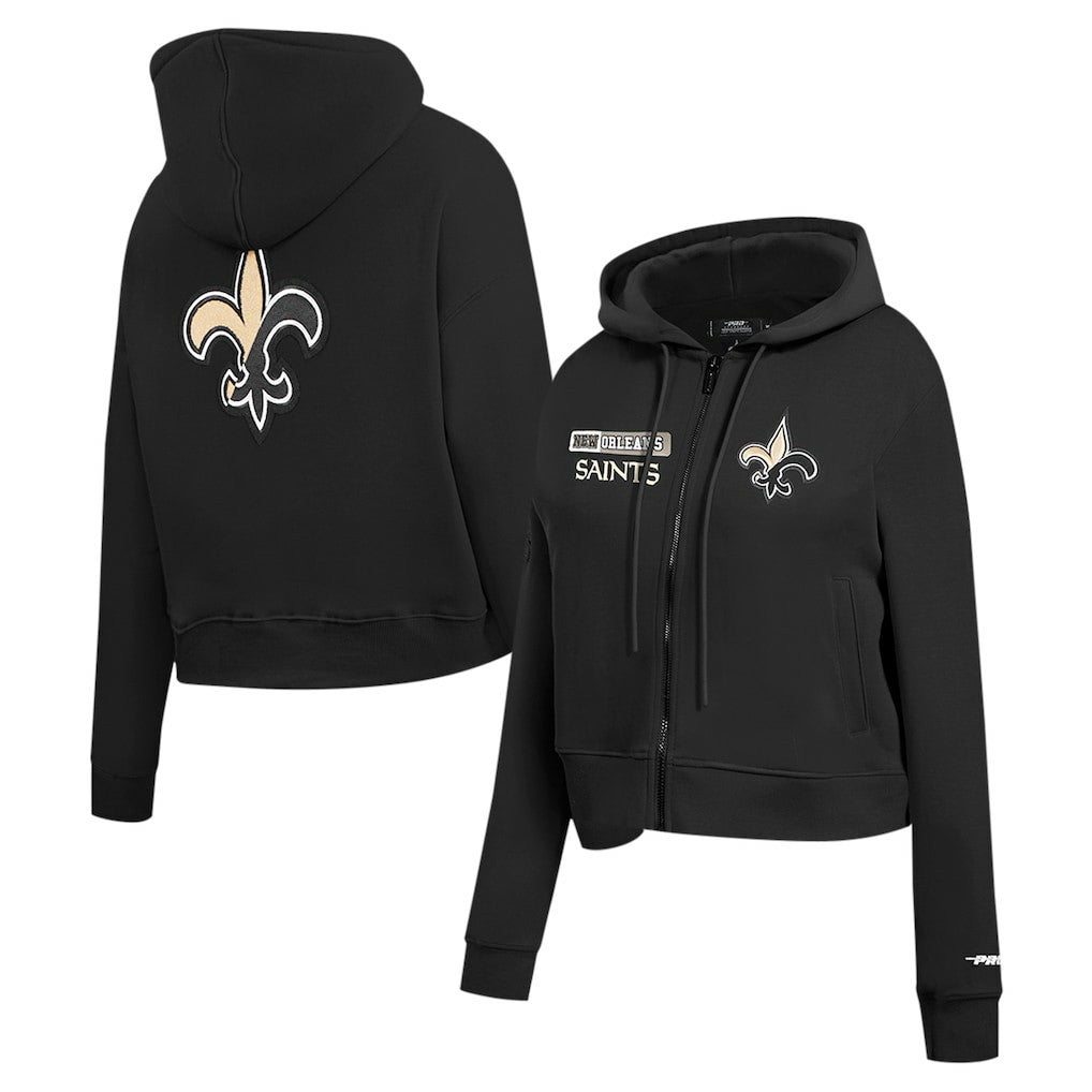 New Orleans Saints Pro Standard Women's Split Logo Full-Zip Hoodie - Black cheap