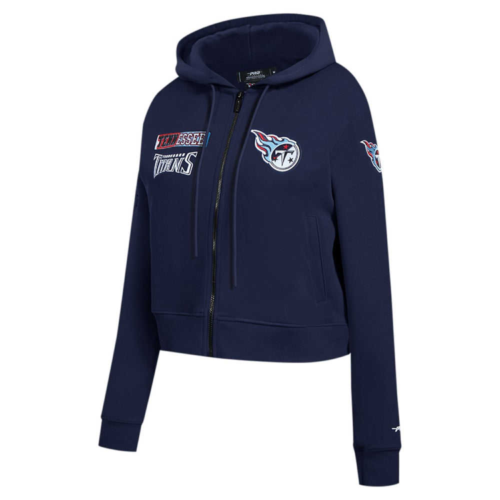 Tennessee Titans Pro Standard Women's Split Logo Full-Zip Hoodie - Navy for sale