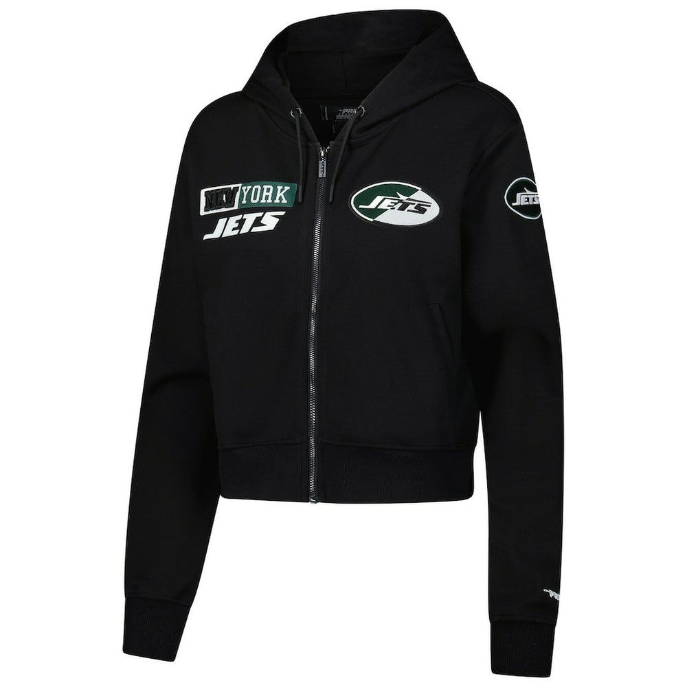 New York Jets Pro Standard Women's Split Logo Full-Zip Hoodie - Black for sale