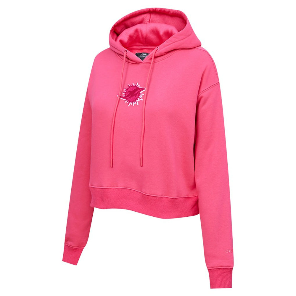 Miami Dolphins Pro Standard Women's Triple Pink Cropped Fleece Pullover Hoodie - Pink sale