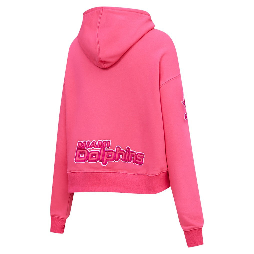 Miami Dolphins Pro Standard Women's Triple Pink Cropped Fleece Pullover Hoodie - Pink sale