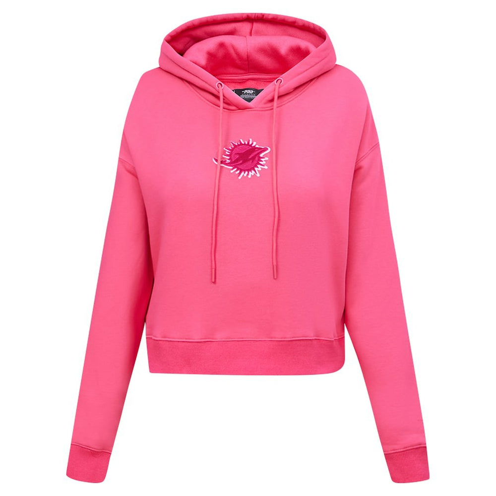 Miami Dolphins Pro Standard Women's Triple Pink Cropped Fleece Pullover Hoodie - Pink sale