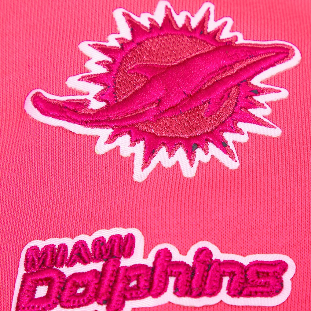 Miami Dolphins Pro Standard Women's Triple Pink Cropped Fleece Pullover Hoodie - Pink sale