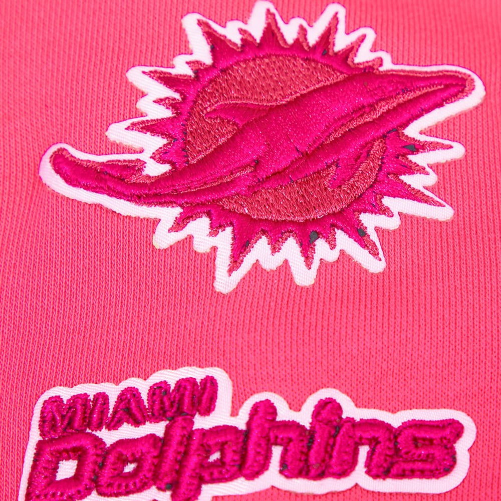 Miami Dolphins Pro Standard Women's Triple Pink Cropped Fleece Pullover Hoodie - Pink sale